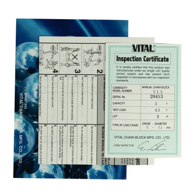 รอกโซ่มือสาว พิกัด 3 ตัน VITAL รุ่น VL5-30