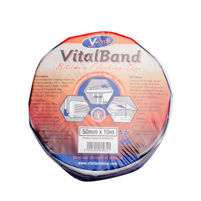 เทปบิทูเมนกันรั่วซึม V TECH รุ่น VT-42050 กว้าง 50 มม. (X10 ม./X1 ม./X3 ม.)