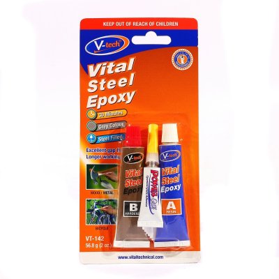 กาวอีพ็อกซี่ 2 หลอด สีเทา แถมกาวตราช้าง V TECH รุ่น VT-142BP