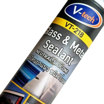 ซิลิโคนยาแนวกระจกและโลหะ สีขาว V TECH รุ่น VT-218W ขนาด 270 มล.