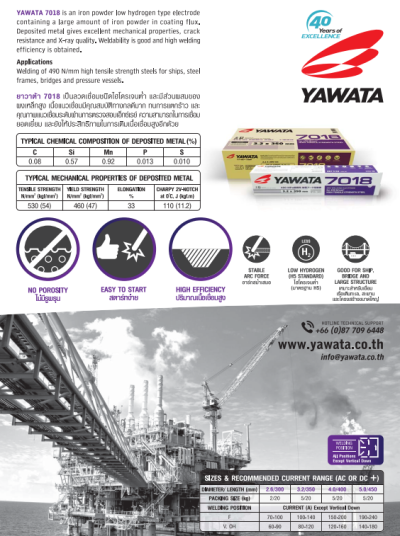 ลวดเชื่อม  Yawata_7018