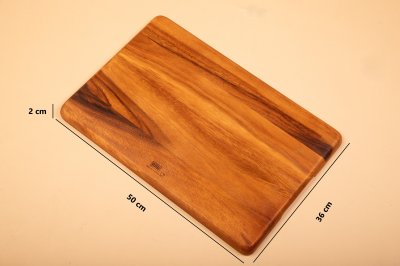 LARGE CUTTING BOARD WITH CARVED SIDE HANDLES