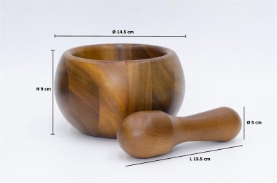 ROUND BUD MORTAR & PESTLE