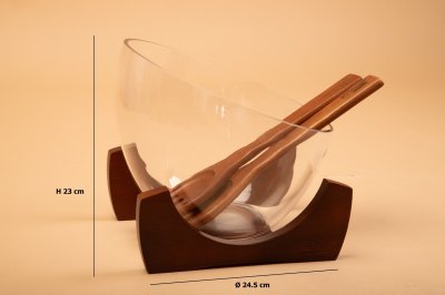 SLANTED LIP GLASS SALAD BOWL SET