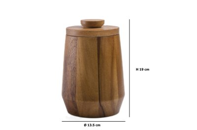 DIAMOND-SHAPED WOODEN CANISTER WITH KNOB LID