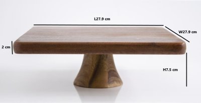 RECTANGULAR CAKE SERVING BOARD WITH FLARED SKIRT STAND