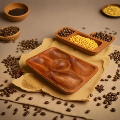 SOLID ONE PIECE 5-COMPARTMENT APPETIZER BOWL