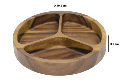 SOLID ONE PIECE 3-COMPARTMENT APPETIZER BOWL