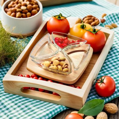 4-PIECE AXEL GLASS APPETIZER TRAY