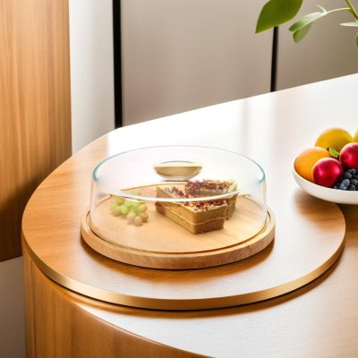CAKE SERVING BOARD WITH PLASTIC DOME
