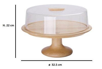 CAKE SERVING BOARD WITH CLASSIC STAND AND PLASTIC DOME