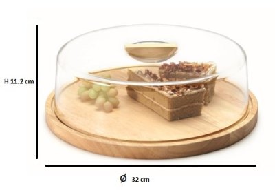 CAKE SERVING BOARD WITH PLASTIC DOME