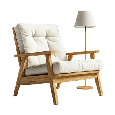 Modern White Accent Chair