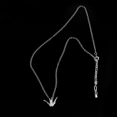 Origami Crane Necklace Silver 99.9 Pure Silver