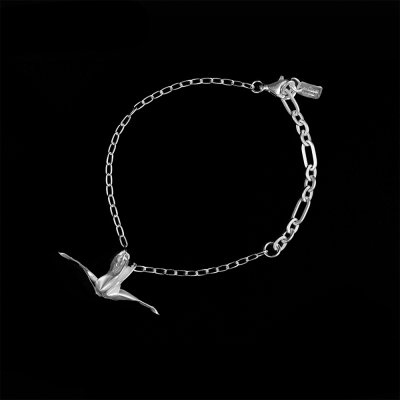 Origami Crane Bracelet Silver 99.9 Pure Silver