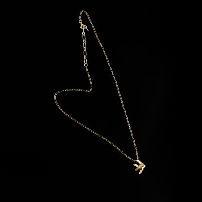 Ta-Pian Fish Necklace size M Silver 99.9 RICH GOLD 18k Gold Plated Silver