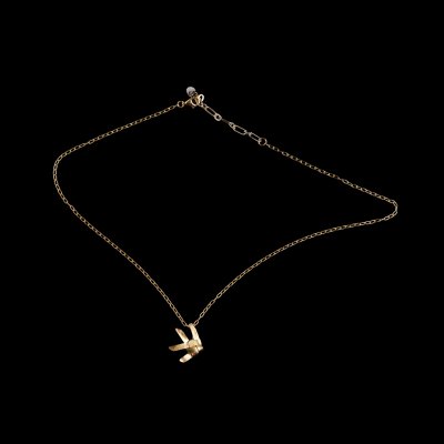 Ta-Pian Fish Necklace size S Silver 99.9 RICH GOLD 18k Gold Plated Silver