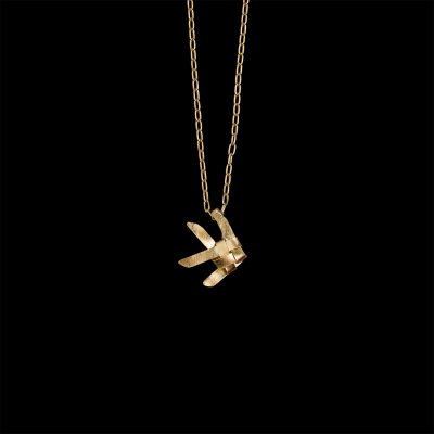 Ta-Pian Fish Necklace size S Silver 99.9 RICH GOLD 18k Gold Plated Silver