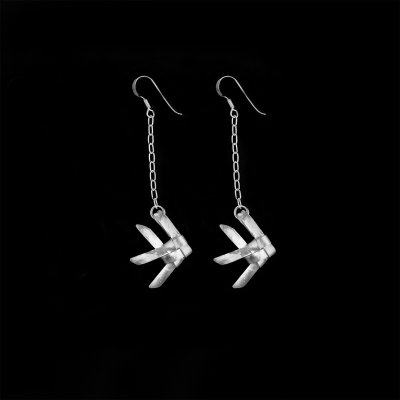 Ta-Pian Fish Dangle Earrings size S Silver 99.9 Pure Silver