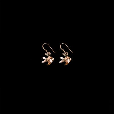 Ta-Pian Fish Earrings size S Silver 99.9 ROSE GOLD 18k Gold Plated Silver