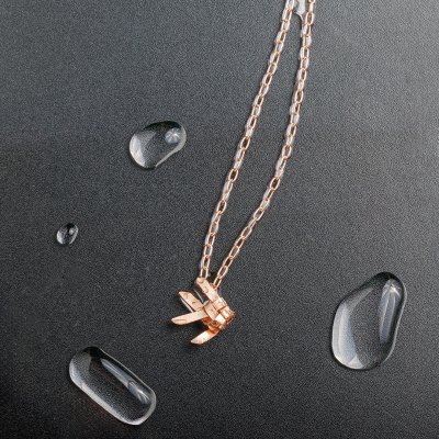 Ta-Pian Fish Necklace size S Silver 99.9 ROSE GOLD 18k Gold Plated Silver