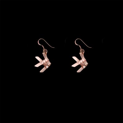 Ta-Pian Fish Earrings size M Silver 99.9 ROSE GOLD 18k Gold Plated Silver