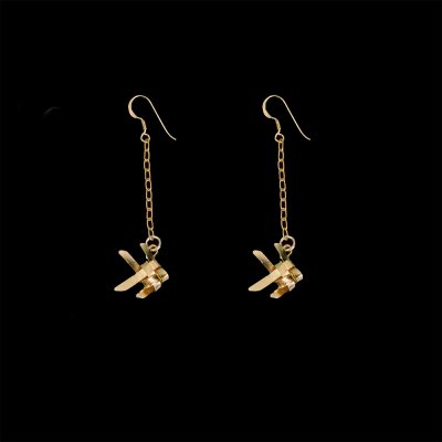 Ta-Pian Fish Dangle Earrings size S Silver 99.9 RICH GOLD 18k Gold Plated Silver