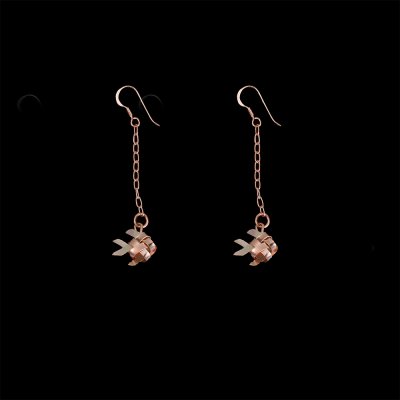 Ta-Pian Fish Dangle Earrings size S Silver 99.9 ROSE GOLD 18k Gold Plated Silver