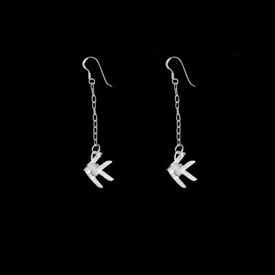 Ta-Pian Fish Dangle Earrings size S Silver 99.9 Pure Silver