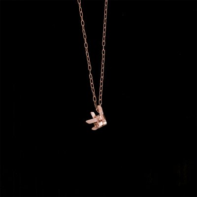 Ta-Pian Fish Necklace size S Silver 99.9 ROSE GOLD 18k Gold Plated Silver