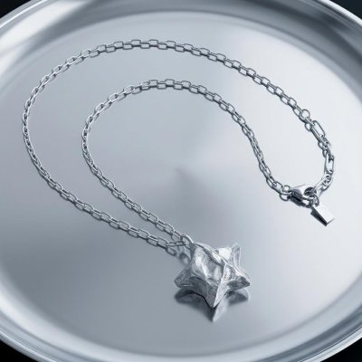 Shannta "Hidden Glow" 99.9% Fine Silver Folded Star Necklace | A Keepsake of Memories & Good Luck