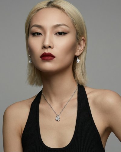 Heart Bow Necklace Silver 99.9