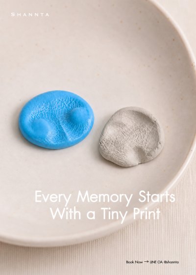 Blue silicone mold with pet nose print impression and silver clay piece Shannta