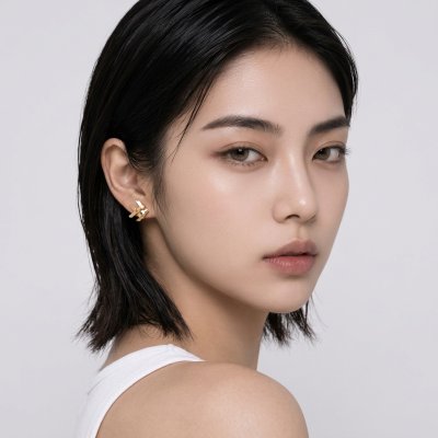 ต่างหูแป้นรูปปลาตะเพียนเงินแท้บริสุทธิ์ 99.99% ชุบทองแท้สี Rich Gold ไซส์ S งาน Handcraft พรีเมียมจากแบรนด์ Shannta เครื่องประดับหรูหราคลาสสิกสำหรับผิวแพ้ง่าย