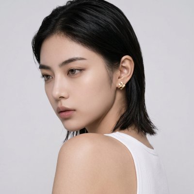 ต่างหูแป้นรูปปลาตะเพียนเงินแท้บริสุทธิ์ 99.99% ชุบทองแท้สี Rich Gold ไซส์ S งาน Handcraft พรีเมียมจากแบรนด์ Shannta เครื่องประดับหรูหราคลาสสิกสำหรับผิวแพ้ง่าย