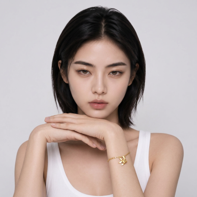 สร้อยข้อมือเงินแท้บริสุทธิ์ 99.99% ชุบทองแท้พรีเมียม ไซส์ M (Size M) งานแฮนด์คราฟต์ดีไซน์หรูหราจากแบรนด์ Shannta เครื่องประดับอันเลอค่าที่อ่อนโยนต่อผิว