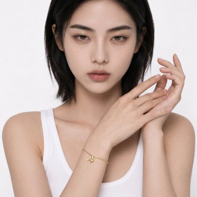 สร้อยข้อมือรูปปลาตะเพียนเงินแท้บริสุทธิ์ 99.99% ชุบทองแท้สี Rich Gold ไซส์ S งาน Handcraft พรีเมียมจากแบรนด์ Shannta เครื่องประดับหรูหราคลาสสิก ปลอดภัยต่อผิวแพ้ง่าย