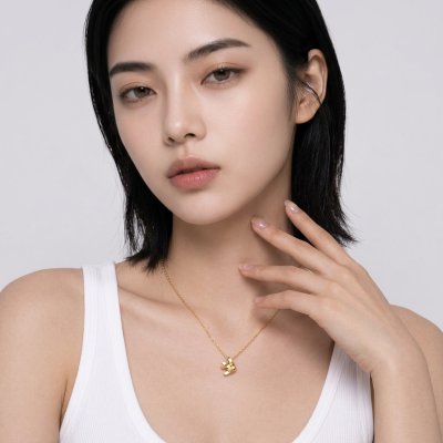 สร้อยคอปลาตะเพียนเงินแท้บริสุทธิ์ 99.99% ชุบทองแท้สี Rich Gold ไซส์ S งาน Handcraft พรีเมียมจากแบรนด์ Shannta เครื่องประดับหรูหราคลาสสิกสำหรับผิวแพ้ง่าย