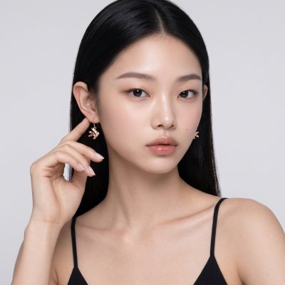 ต่างหูปลาตะเพียนชุบโรสโกลด์ (Rose Gold) งานแฮนด์คราฟต์ดีไซน์ไทยร่วมสมัย ตัวเรือนเงินแท้บริสุทธิ์ 99.99% จากแบรนด์ Shannta สวยหรูสไตล์โมเดิร์น