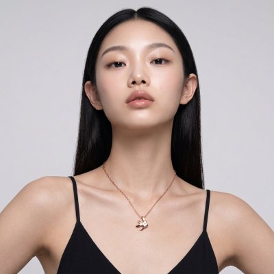 สร้อยคอปลาตะเพียนชุบทองสี Rose Gold ไซส์ M งาน Handcraft ดีไซน์ไทยร่วมสมัย ตัวเรือนเงินแท้บริสุทธิ์ 99.99% จากแบรนด์ Shannta เครื่องประดับพรีเมียมสำหรับผิวแพ้ง่าย