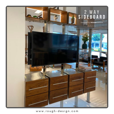 ฉากกั้นห้องพร้อมที่แขวนทีวี | 2 Way sideboard