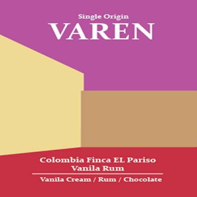 VAREN เมล็ดกาแฟคั่วอ่อน Colombia Finca EL Pariso Vanila Rum (100g.)