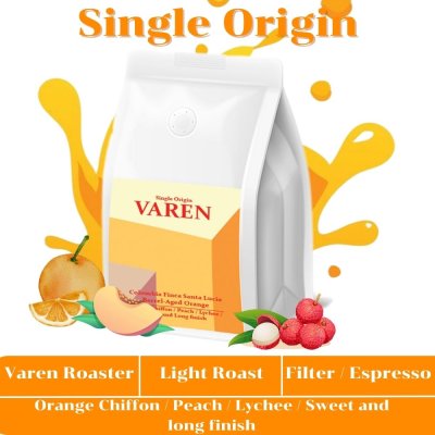 VAREN เมล็ดกาแฟคั่วอ่อน Colombia Finca Santa Lucia Barrel-Aged Orange (100g.)