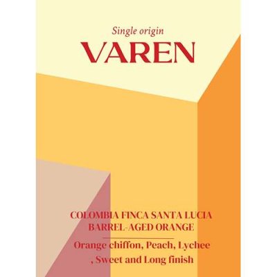 VAREN เมล็ดกาแฟคั่วอ่อน Colombia Finca Santa Lucia Barrel-Aged Orange (100g.)