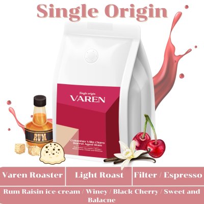 เมล็ดกาแฟคั่วอ่อน Colombia Villa Clara Barrel Aged Rum