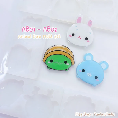 AB01-AB08 Animal Bun Mold / Animal Bun Mold / Silicone Mold