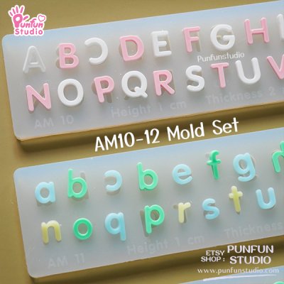 Capital Letter,small letter mold ,Height 0.7-1 cm Thickness 2 mm  UV Resin 