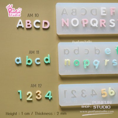 Capital Letter,small letter mold ,number  Mold MoldHeight 0.7-1 cm Thickness 2 mm  UV Resin 