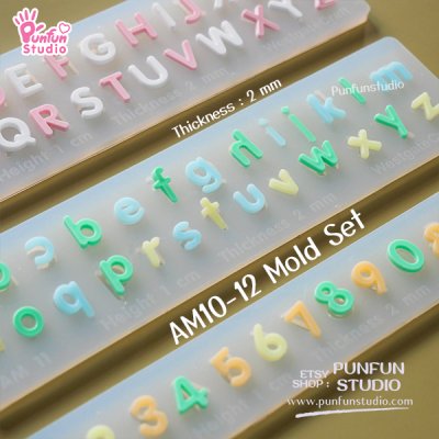 Capital Letter,small letter mold ,number  Mold MoldHeight 0.7-1 cm Thickness 2 mm  UV Resin 