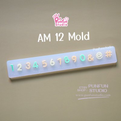 Number UV Resin Mold  Height 1 cm Thickness 2 mm 